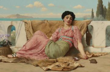 The Quiet Pet Artwork by John William Godward