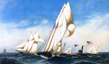 Rounding the Mark, NYCC Regatta 1886 Artwork by Antonio Jacobsen