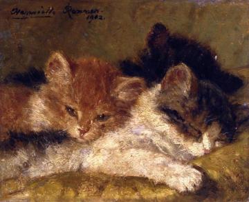 The Sleeping Kittens Artwork by Henriette Ronner-Knip