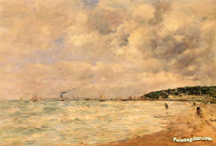 The Tourgeville Shores Artwork by Eugène-Louis Boudin