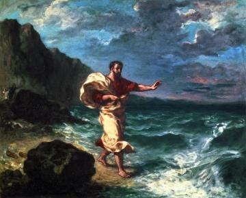 Demosthenes Declaiming By The Seashore Artwork by Eugène Delacroix