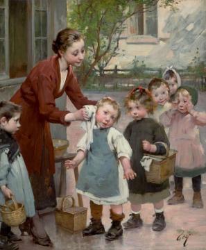 The Teacher's Touch Artwork by Henri Jules Jean Geoffroy