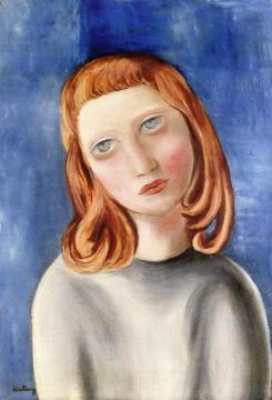 Red Haired Girl Artwork by Moise Kisling