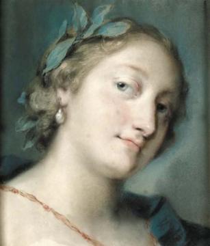 Portrait of a Poetess Crowned with a Laurel Wreath Artwork by Rosalba Carriera