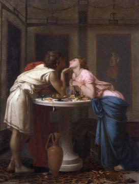 A Classical Courtship Artwork by Auguste Toulmouche