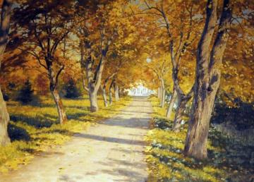 Autumn Alley Artwork by Johan Krouthén