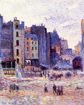 Construction of rue Reaumur Artwork by Maximilien Luce