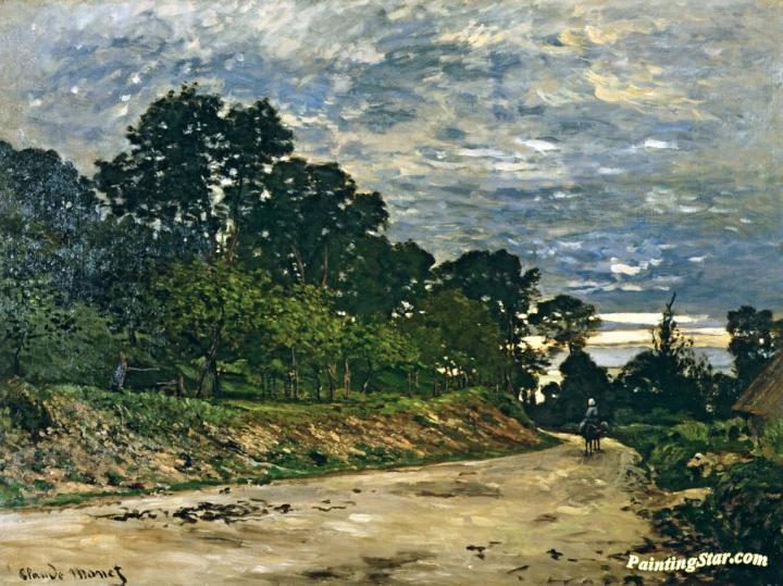 Road by Saint-Simeon Farm Artwork by Claude Oscar Monet