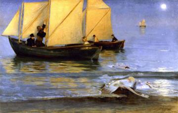 Fishing Boats Artwork by Peder Severin Kroyer