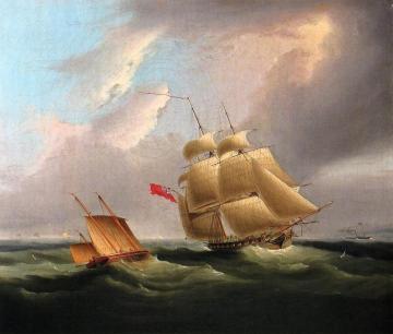 A Sloop-of-War Artwork by James E. Buttersworth