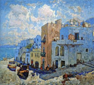 Fishing Street, Capri Artwork by Konstantin Gorbatov