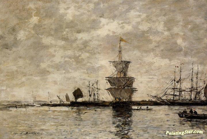 Le Havre, the Quarentine Basin Artwork by Eugène-Louis Boudin
