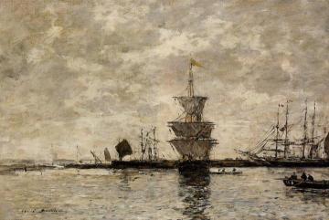 Le Havre, the Quarentine Basin Artwork by Eugène-Louis Boudin