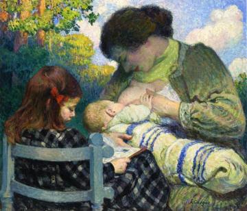 Motherhood, Madame Lebasque and Her Children Artwork by Henri Lebasque