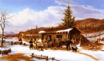 Return from the Hunt Artwork by Cornelius Krieghoff