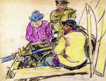 In a Boat Artwork by Hermann Max Pechstein