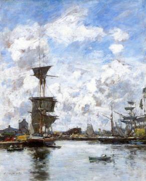 Deauville, the Harbor Artwork by Eugène-Louis Boudin