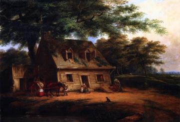 Cottage, St. Anne Artwork by Cornelius Krieghoff