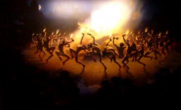Navajo Fire Dance Artwork by William Robinson Leigh