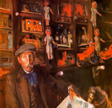 Antoni Estalella Trinxet, Padre Político Del Artista En Su Tienda De Vilanova Artwork by Joaquin Mir Trinxet