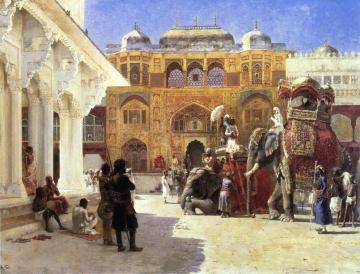 Arrival Of Prince Humbert, The Rahaj, At The Palace Of Amber Artwork by Edwin Lord Weeks