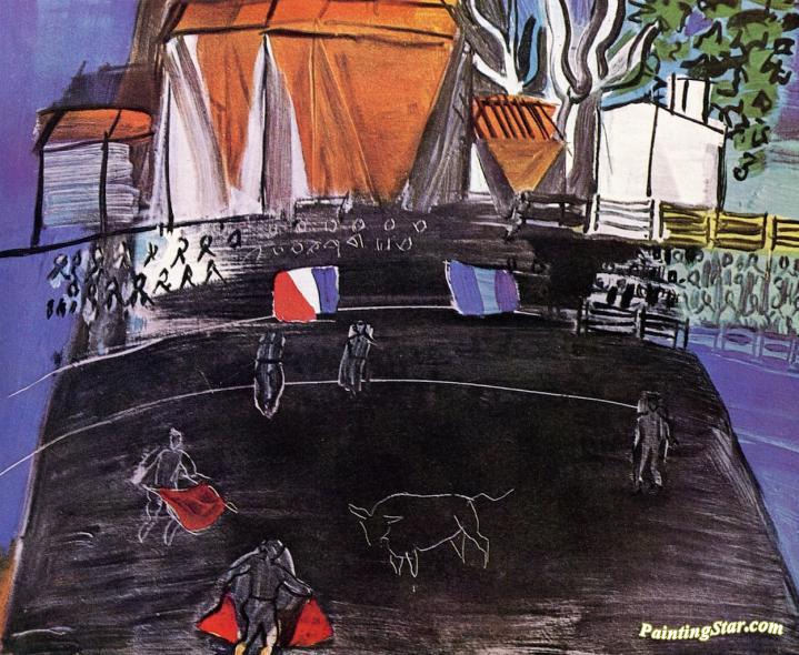 Bullfight Artwork by Raoul Dufy