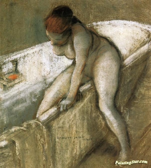 Girl In Bathtub Artwork by Everett Shinn