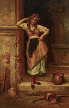 A Respite From Work Artwork by Hans Zatzka