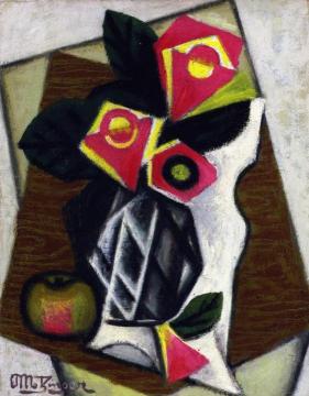Bouquet Of Flowers And An Apple Artwork by Jean Metzinger