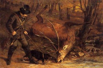 The German Huntsman Artwork by Gustave Courbet