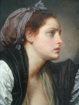 Head of a Young Woman Artwork by Jean-Baptiste Greuze