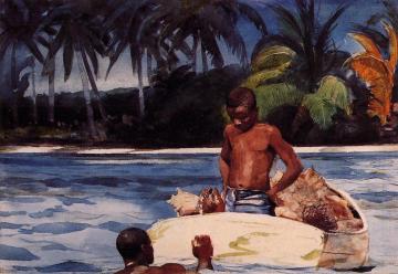West India Divers Artwork by Winslow Homer