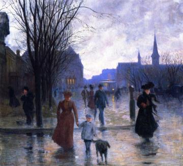 Rainy Evening On Hennepin Avenue Artwork by Robert Koehler