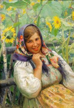 Among the Sunflowers Artwork by Fedot Sychkov