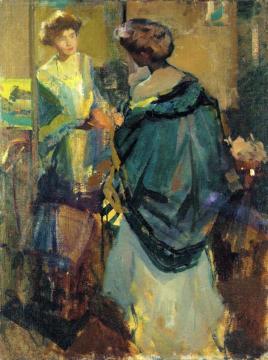 Woman Looking in a Mirror Artwork by Richard Edward Miller