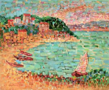 The Small Port Artwork by Charles Angrand