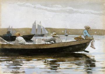 Boys in a Dory Artwork by Winslow Homer