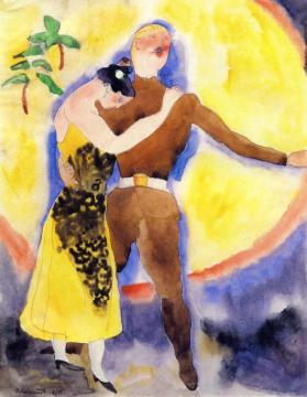 In Vaudeville: Soldier And Girlfriend Artwork by Charles Demuth