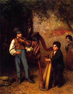 The Young Musicians Artwork by Eastman Johnson