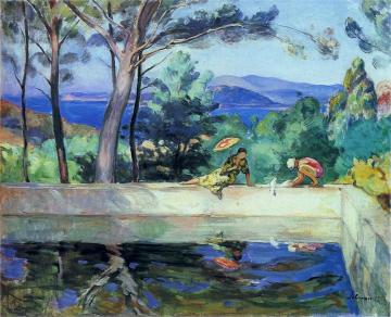 Blue Reflection in the Fountain at Pradet Artwork by Henri Lebasque