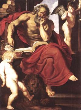 St Jerome in His Hermitage Artwork by Peter Paul Rubens