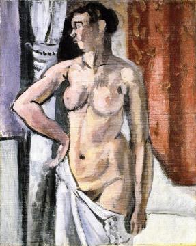 Nude Facing Front, in front of the Window, Head Turned to the Right Artwork by Henri Matisse