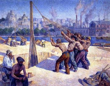 The Pile Drivers Artwork by Maximilien Luce
