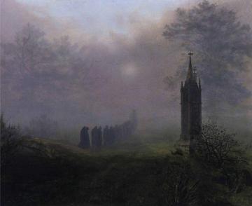 Procession In The Mist Artwork by Ernst Ferdinand Oehme
