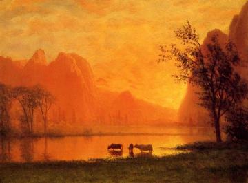 Sundown at Yosemite Artwork by Albert Bierstadt