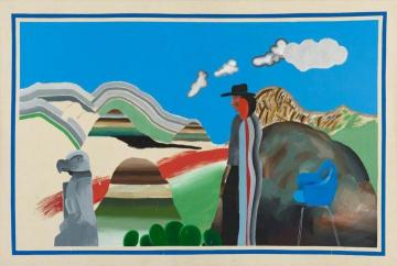Rocky Mountains And Tired Indians Artwork by David Hockney