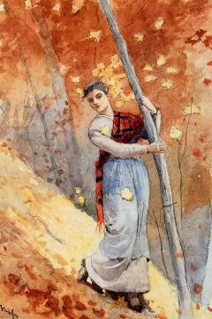 In Autumn Woods Artwork by Winslow Homer