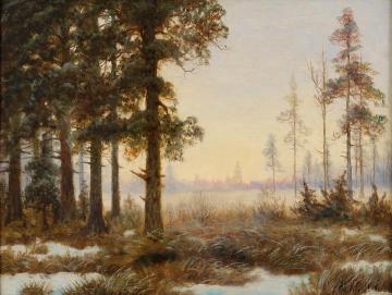 Forest Glade in Winter Artwork by Vladimir Muraviev