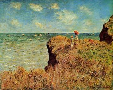 The Cliff Walk, Pourville Artwork by Claude Oscar Monet