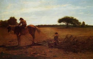 The Brush Harrow Artwork by Winslow Homer